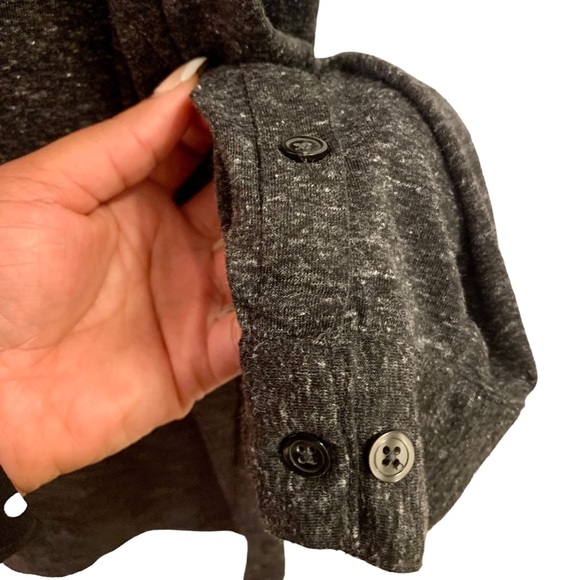 Addition Elle Women’s Shirt Size X US 12 Marle Grey Pullover Linen Rill Sleeves - Picture 5 of 11